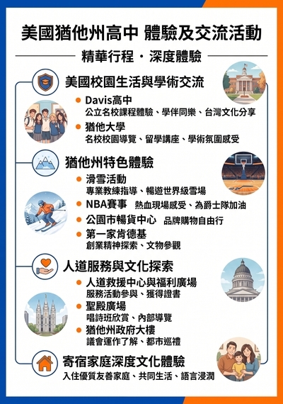 寒假猶他州姊妹校招生說明會