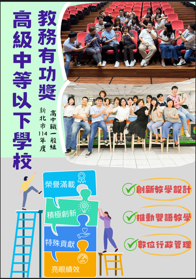 賀!本校榮獲114年度新北市高級中等以下學校教務有功獎圖片